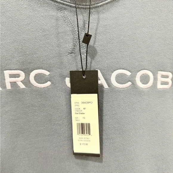 Marc Jacobs Women's Sweatshirt XS Cotton Blue Brand New With Tags